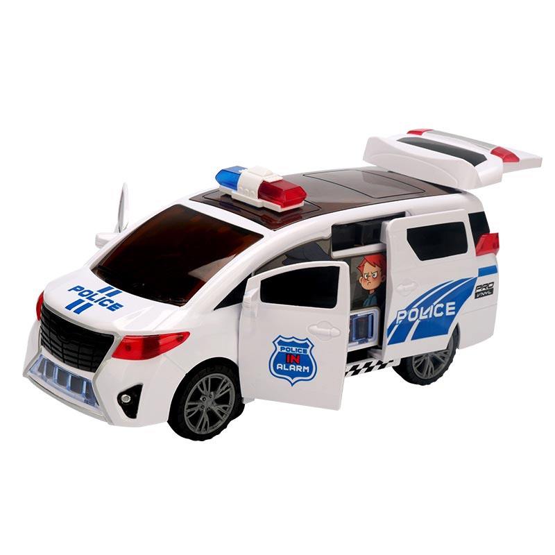 Deformation Car Model Kits Electric Universal Rotating Friction Police Car Toy for Kids with Music with Lighting