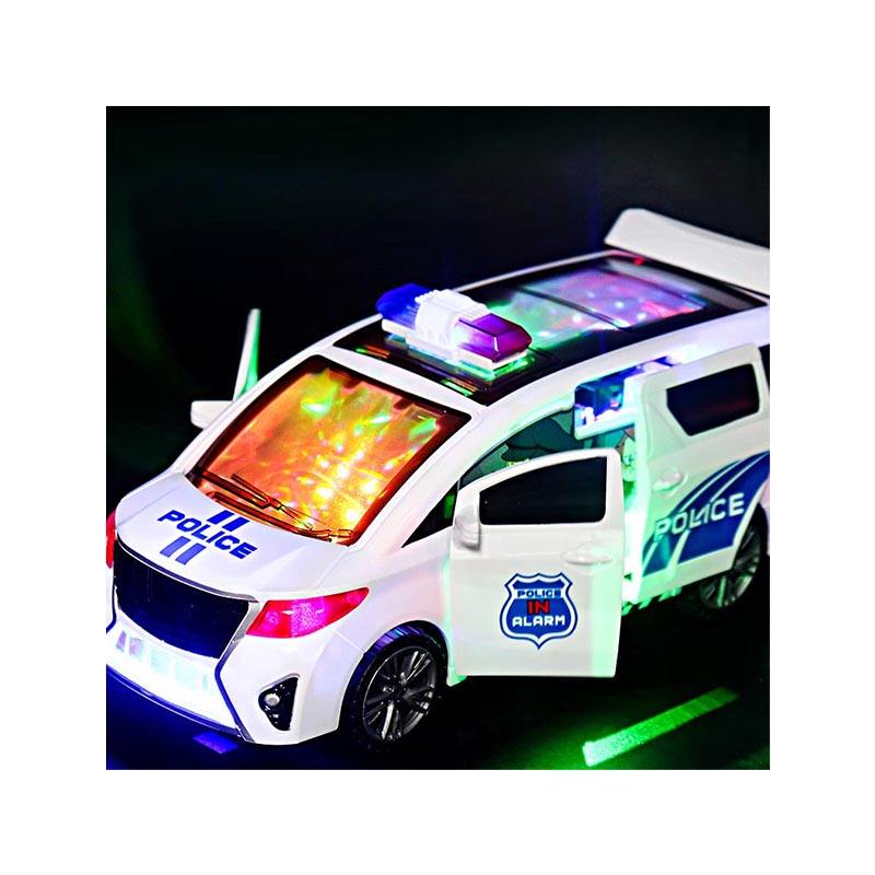 Deformation Car Model Kits Electric Universal Rotating Friction Police Car Toy for Kids with Music with Lighting